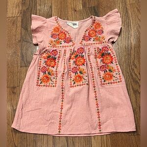 Savanna Jane Pink Floral Embroidered Shirt Women’s Small